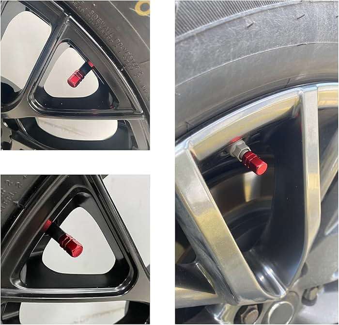 JUSTTOP Car Tire Valve Stem Caps, 12pcs Air Caps Cover, Universal for Cars, SUVs, Bike, Trucks and Motorcycles-Red - Image 5