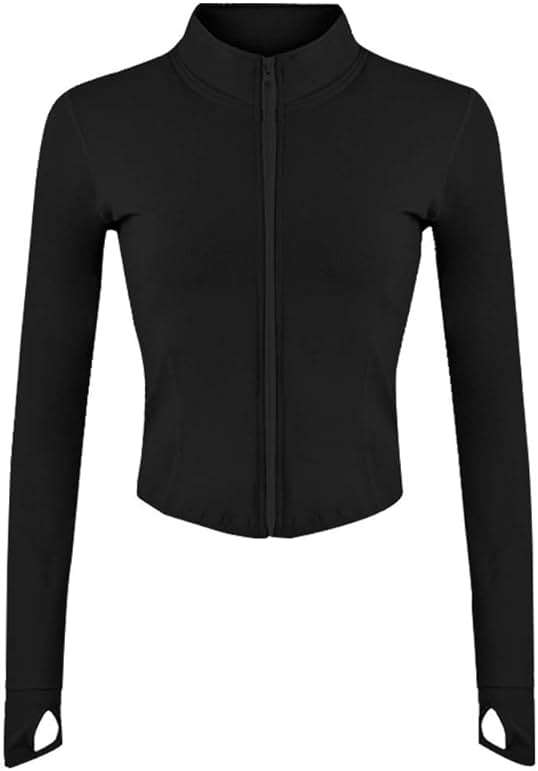 Lviefent Womens Lightweight Full Zip Running Track Jacket Workout Slim Fit Yoga Sportwear with Thumb Holes - Image 1