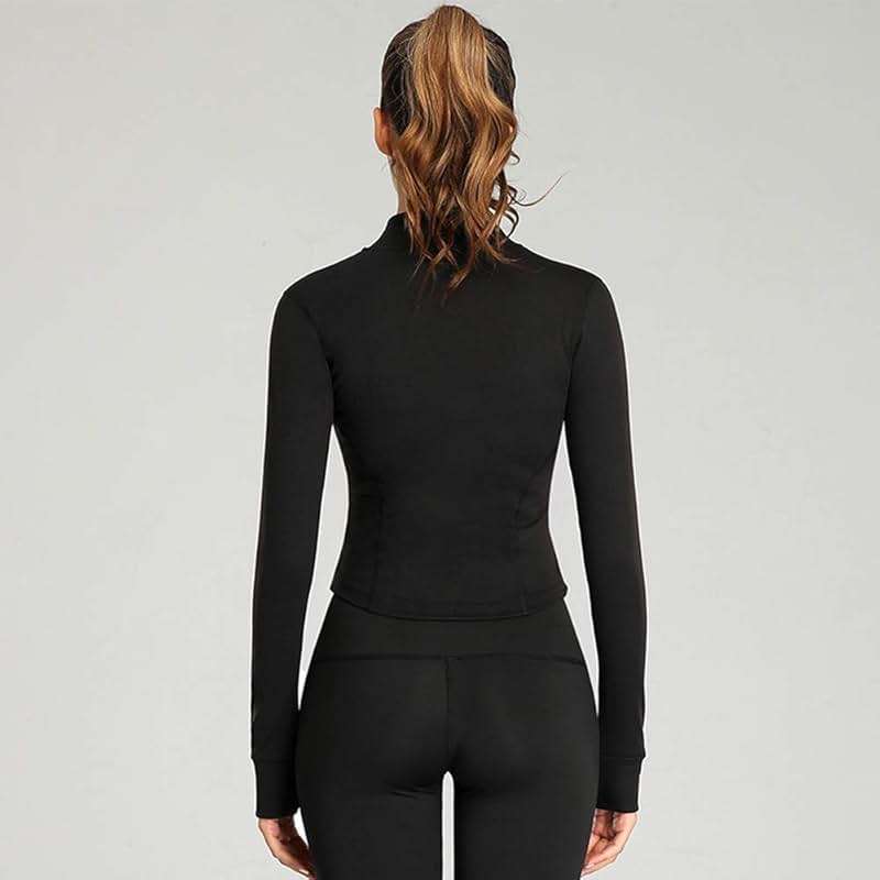 Lviefent Womens Lightweight Full Zip Running Track Jacket Workout Slim Fit Yoga Sportwear with Thumb Holes - Image 4