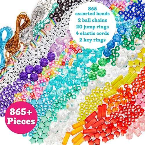 Kid Made Modern - Bright Beads Jewelry Kit - Bead Bracelet Kit - 865+ Piece Set - DIY Kids Crafts - Bulk Craft Set - Create Your Own Art - Includes Art & Jewelry Supplies - Ages 6+ - Image 2