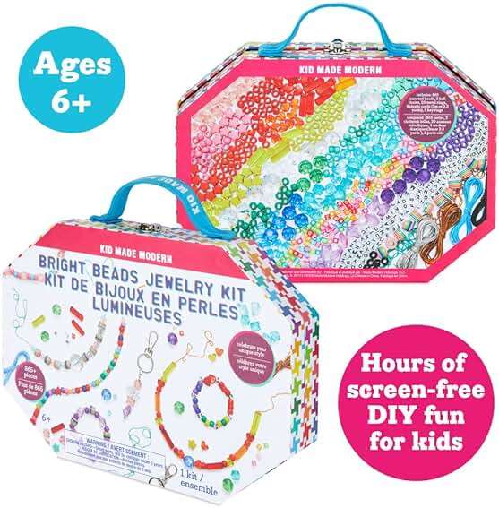 Kid Made Modern - Bright Beads Jewelry Kit - Bead Bracelet Kit - 865+ Piece Set - DIY Kids Crafts - Bulk Craft Set - Create Your Own Art - Includes Art & Jewelry Supplies - Ages 6+ - Image 3