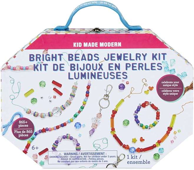 Kid Made Modern - Bright Beads Jewelry Kit - Bead Bracelet Kit - 865+ Piece Set - DIY Kids Crafts - Bulk Craft Set - Create Your Own Art - Includes Art & Jewelry Supplies - Ages 6+ - Image 6