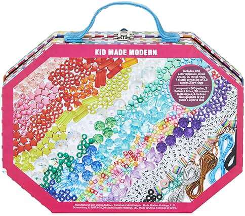 Kid Made Modern - Bright Beads Jewelry Kit - Bead Bracelet Kit - 865+ Piece Set - DIY Kids Crafts - Bulk Craft Set - Create Your Own Art - Includes Art & Jewelry Supplies - Ages 6+ - Image 7