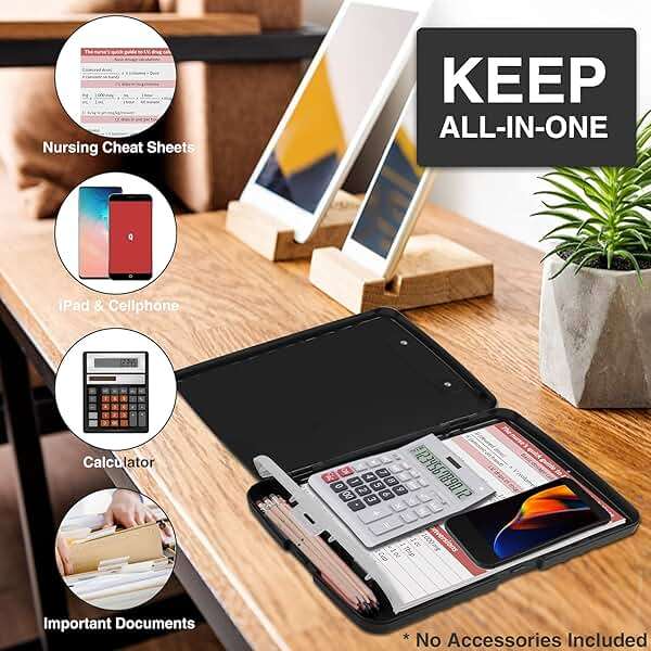 Sooez Clipboard with Storage, Clip Board 8.5 x 11 with Pen Holder, Plastic Organization Case Box for Letter Legal A4 Size Paper, Low Profile Clip, Nurses Teachers Must Haves, School & Office Supplies - Image 5