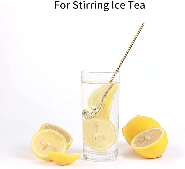 4 PCS 6.7 Inches Coffee Spoons, Stirring Spoons, Tea Spoons Long Handle, Teaspoons, Gold Spoons, Ice Tea Spoons, Long Spoons for Stirring, Espresso Spoons Stainless Steel - Image 5
