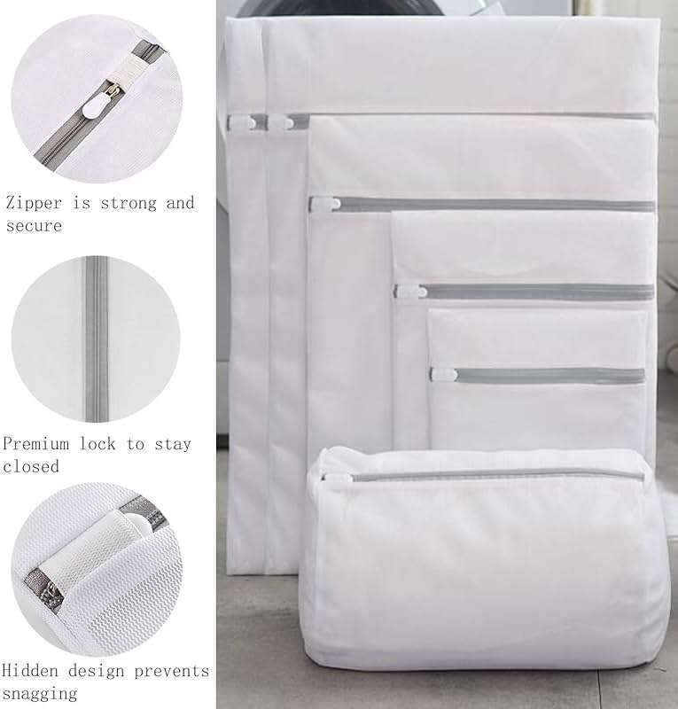 Habychoi Mesh Laundry Bags - 9pcs Premium Zippered Fine Mesh Laundry Bags Set, Delicate & Lingerie Washing Organizer - Image 3