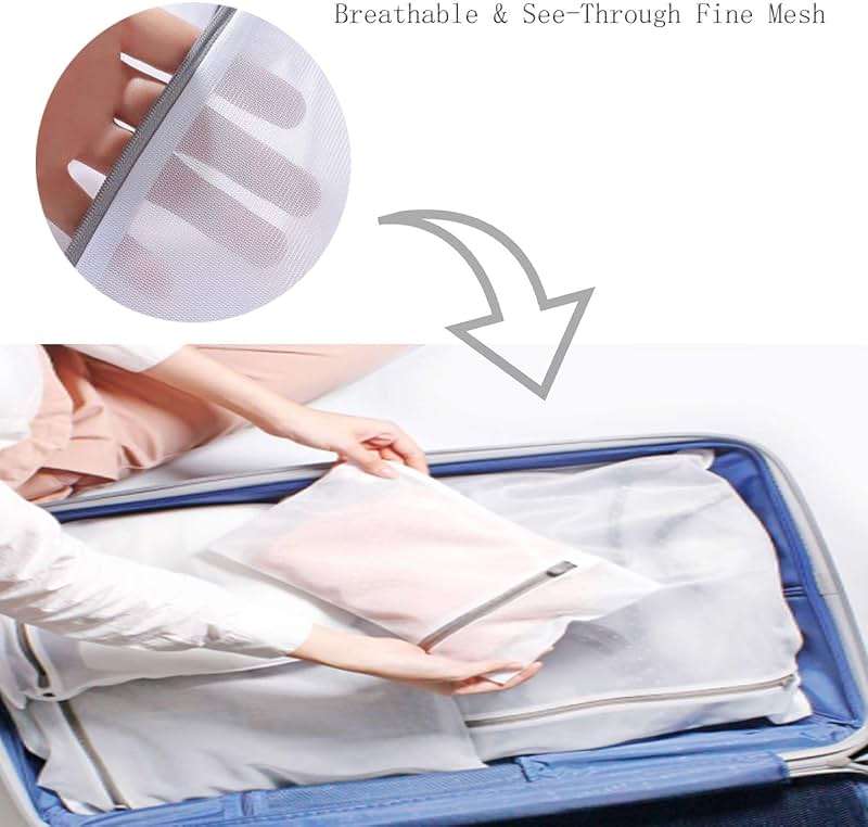 Habychoi Mesh Laundry Bags - 9pcs Premium Zippered Fine Mesh Laundry Bags Set, Delicate & Lingerie Washing Organizer - Image 4