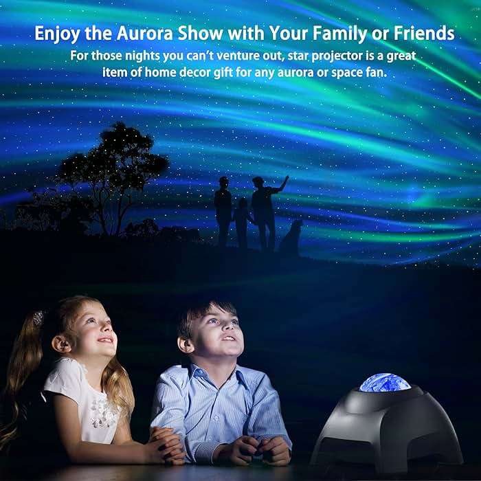 AIRIVO Northern Lights Aurora Projector, Star Projector Music Speaker, White Noise Night Light Galaxy Projector for Kids Adults, for Home Decor Bedroom/Ceiling/Party (Black) - Image 6