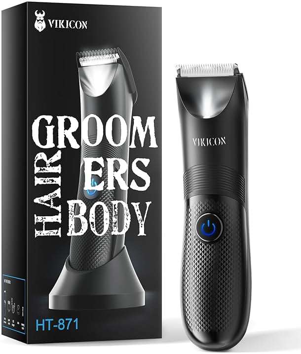 Manscape Trimmer for Men - No Nicks Electric Razor-Shaver for Balls/Pubic/Groin/Legs/Chest Hair Removal w/Light & Ceramic Blade, IPX7 Waterproof Full Body Hair Groomer USB-C Charging, Gifts for Men - Image 1