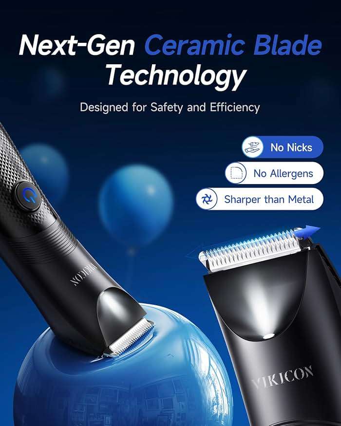 Manscape Trimmer for Men - No Nicks Electric Razor-Shaver for Balls/Pubic/Groin/Legs/Chest Hair Removal w/Light & Ceramic Blade, IPX7 Waterproof Full Body Hair Groomer USB-C Charging, Gifts for Men - Image 3