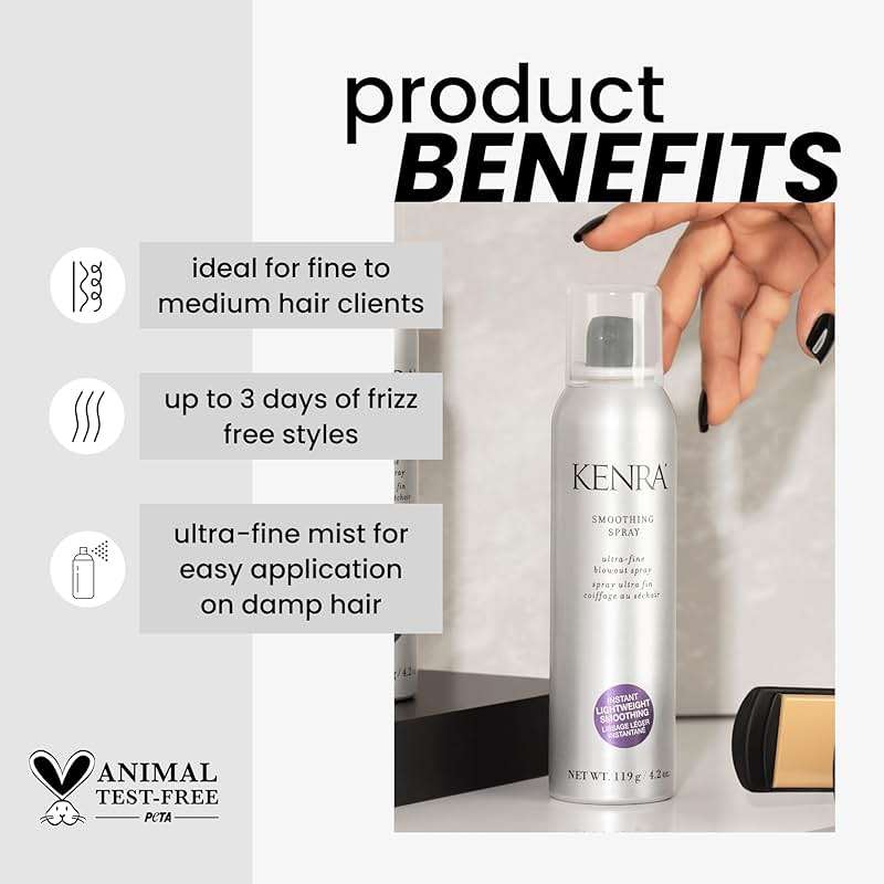 Kenra Professional Smoothing Spray | Ultra-Fine Blowout Spray | Heat Protectant | Provides Instant Smoothing For Fine To Medium Hair | Up to 3 Days of Frizz Control | Humidity Resistance | 4.2 oz. - Image 2