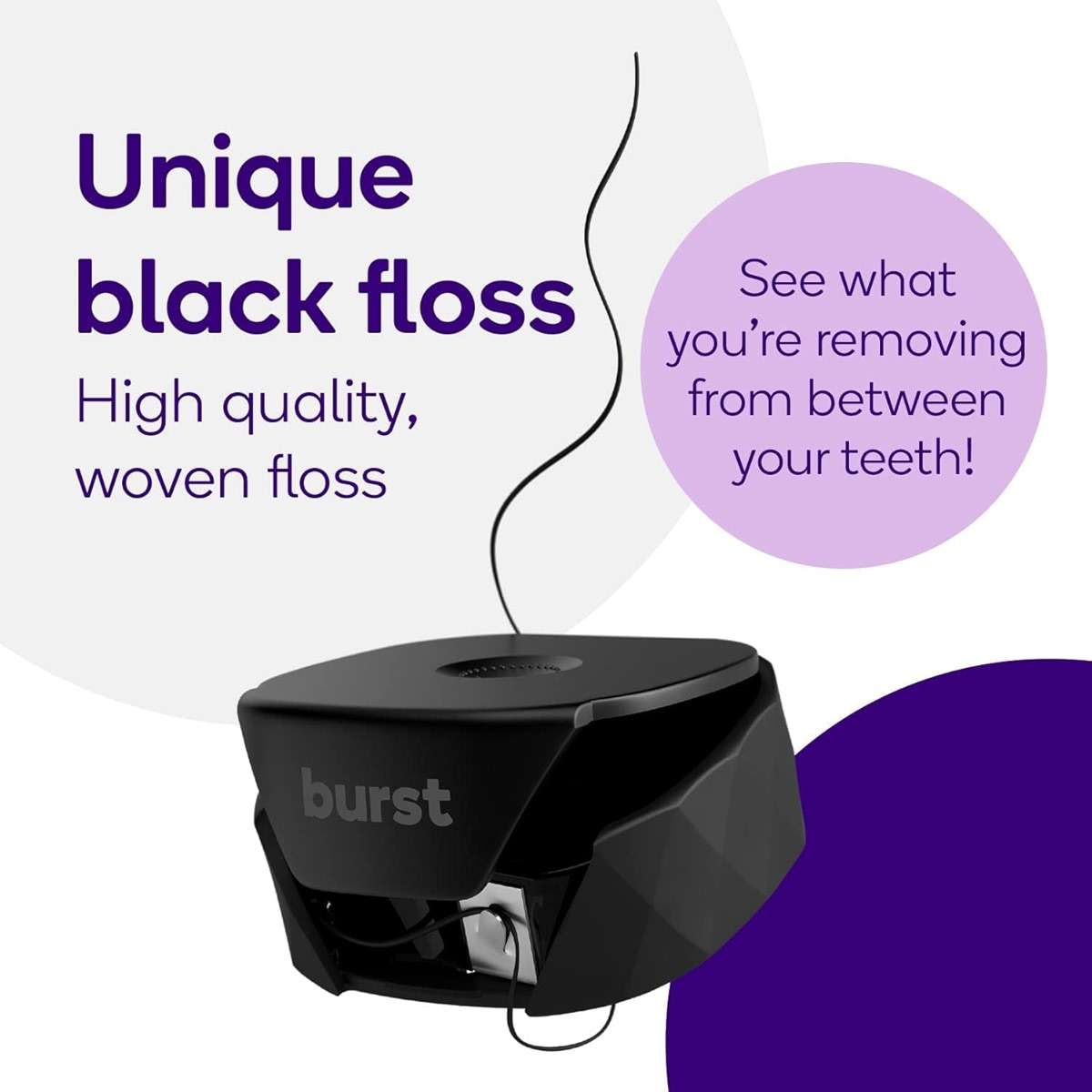 BURST Expanding Dental Floss Refills (32 Yards/3 Pack) | Juniper Berry Aroma Bobbins | Woven Tooth Floss | Stain-Absorbing | Vegan | Paraben, BPA & Cruelty-Free | Smart Expanding Floss Refills - Image 4