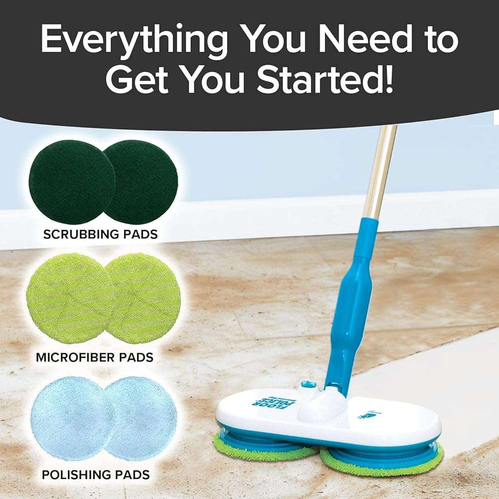Original As Seen On TV Floor Police Mop with Motorized Dual Spinning Mopheads & 6 Unique Cleaning Pads by BulbHead, Lightweight, Rechargeable & Cordless, Great Hardwood Floor and Tile Cleaner - Image 11