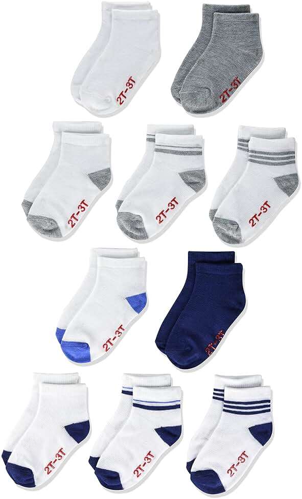 Hanes unisex-baby And Toddler Socks, Non-slip Grip Ankle Socks, Boys' and Girls', Multipacks - Image 1