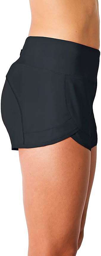 Tough Mode Womens 3" Lightweight Running WOD Volleyball Shorts Workout Mesh Liner Zip Pocket - Image 2
