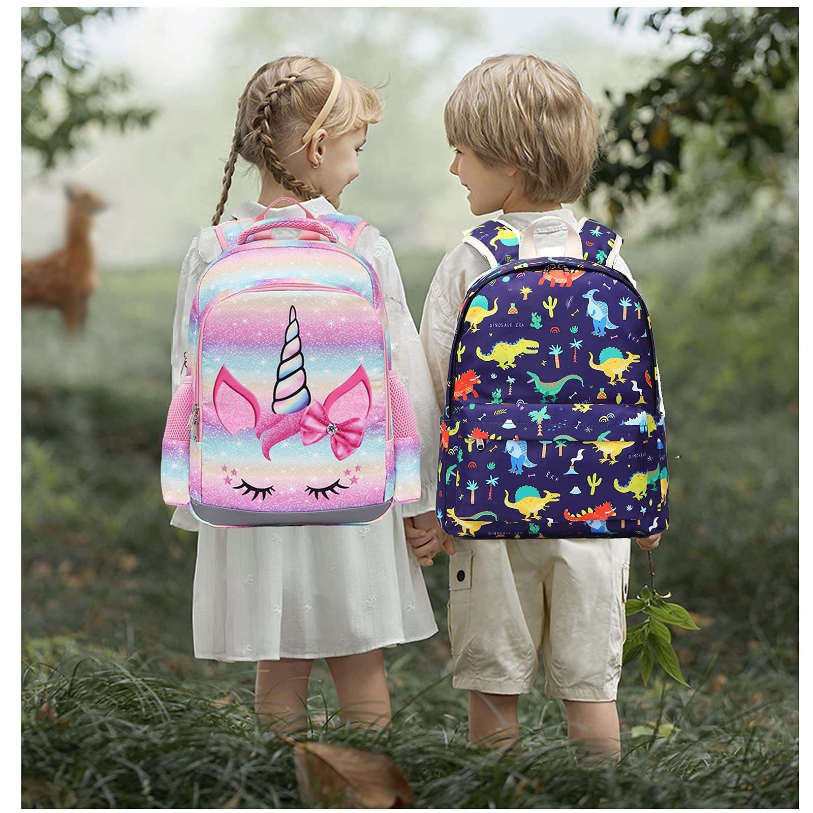 Octsky Backpack for Girls, Kids backpacks Preschool Kindergarten Bookbag Cute Lightweight With Chest Strap and Lunchbox (Unicorn) - Image 2