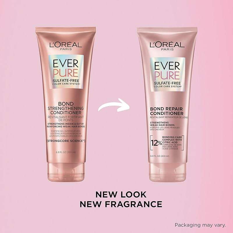 L'Oreal Paris Sulfate Free Bond Repair+ Conditioner, Hair Conditioner with Bond + Amino Acid Complex, Strengthens and Repairs Damaged or Color Treated Hair, EverPure, 6.8 Fl Oz (Packaging May Vary) - Image 2