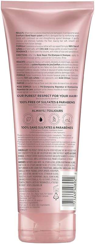 L'Oreal Paris Sulfate Free Bond Repair+ Conditioner, Hair Conditioner with Bond + Amino Acid Complex, Strengthens and Repairs Damaged or Color Treated Hair, EverPure, 6.8 Fl Oz (Packaging May Vary) - Image 10
