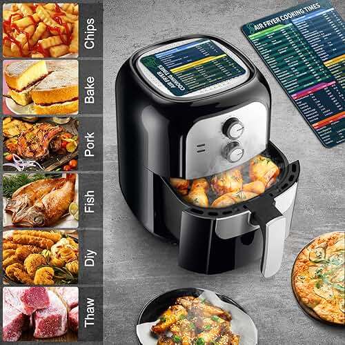 Air Fryer Magnetic Cheat Sheet Set, Cook Times Chart Air Fryer Accessories Magnet Sheet Quick Reference Guide for Cooking and Frying, Easy to Use, Excellent Kitchen Assistant - Image 2