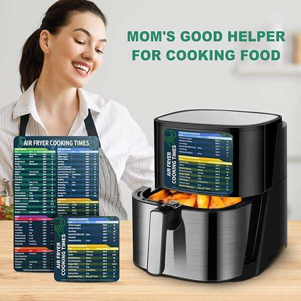Air Fryer Magnetic Cheat Sheet Set, Cook Times Chart Air Fryer Accessories Magnet Sheet Quick Reference Guide for Cooking and Frying, Easy to Use, Excellent Kitchen Assistant - Image 6