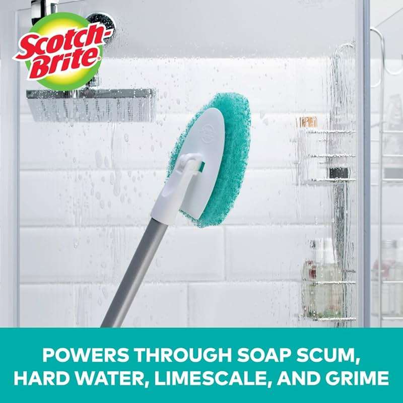 Scotch-Brite Extendable Tub & Tile Scrubber Kit, Includes 1 Handle and 3 Non-Scratch Scrubber Pads - Image 3