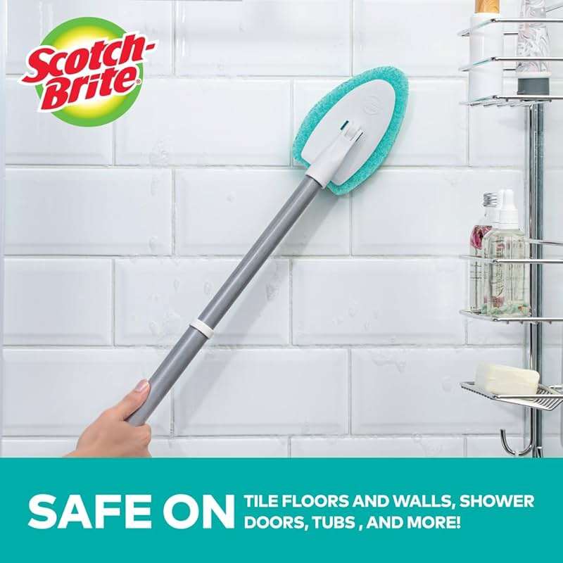 Scotch-Brite Extendable Tub & Tile Scrubber Kit, Includes 1 Handle and 3 Non-Scratch Scrubber Pads - Image 5