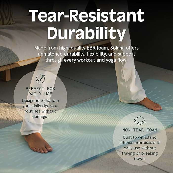 Retrospec Solana Yoga Mat Thick 1/2in Non-Slip Workout Mat with Nylon Strap - 72x24in Exercise Mat for Pilates, Stretching & Fitness - BPA Free, Easy Clean - Image 6