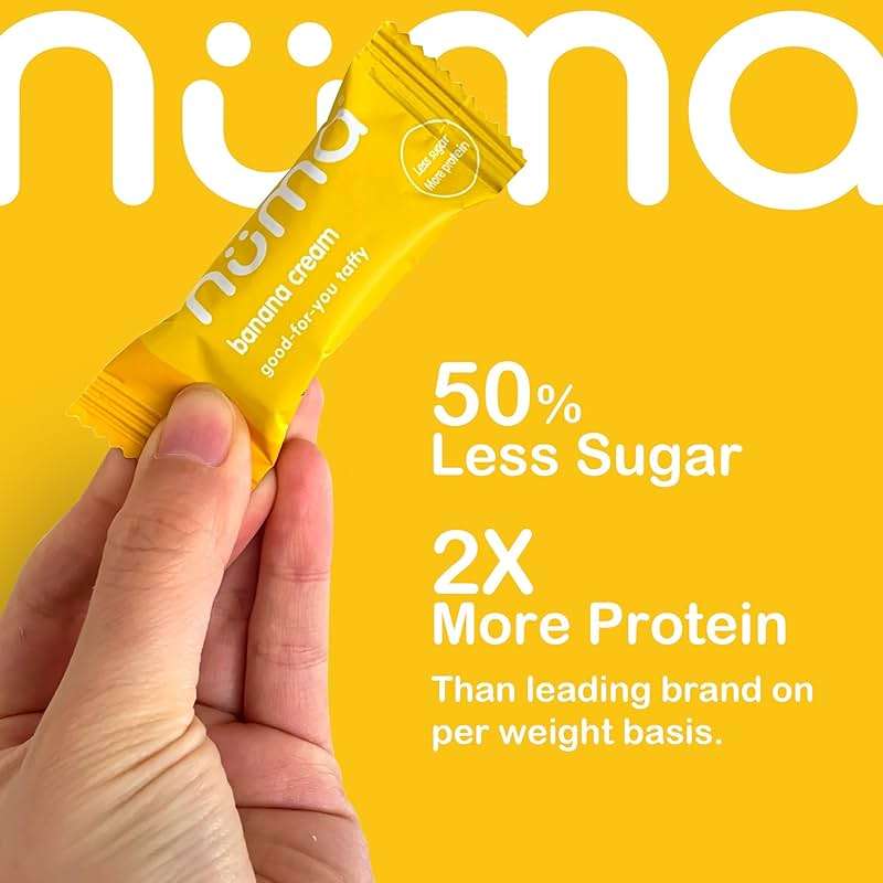Numa Foods Banana Taffy Candy, Made with Real & Simple Ingredients Low Sugar, High Protein, Low Calorie, All Natural & Gluten Free Banana Cream Taffy - 3 Bags with 10 Individually Wrapped Chews Each - Image 3