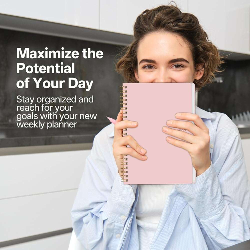 Undated Weekly Planner - Weekly Goals Notebook with To Do List, Habit Tracker, Daily Schedule Journal with Spiral Binding, 5.7 x 8.0 inches,Productivity Organizer Notebook for Work, School, Home, Pink - Image 7