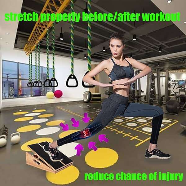 Slant Board for Calf Stretching Wooden Calf Stretcher Incline Board Adjustable Calf Stretch Board for Squats Knees Ankle - Image 2