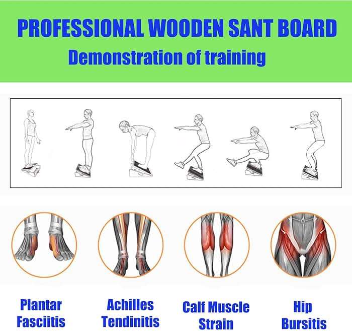 Slant Board for Calf Stretching Wooden Calf Stretcher Incline Board Adjustable Calf Stretch Board for Squats Knees Ankle - Image 6