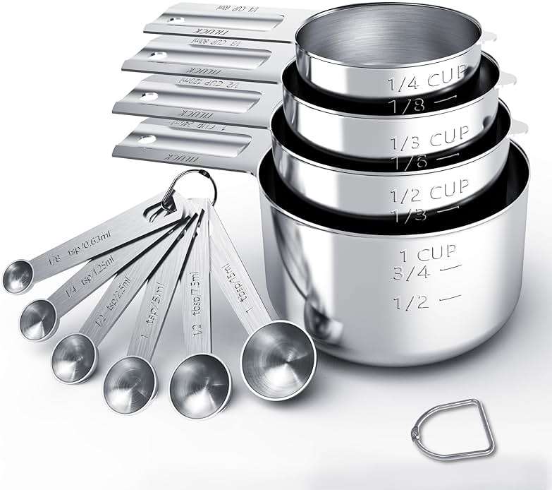 TILUCK Stainless Steel Measuring Cups & Spoons Set, Cups and Spoons,Kitchen Gadgets for Cooking & Baking (10) - Image 1