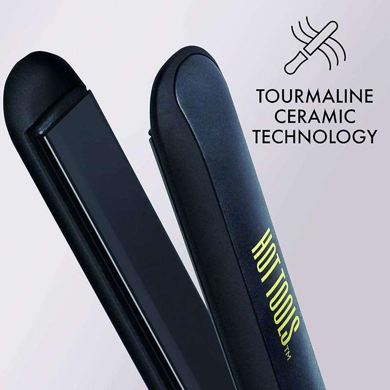 Hot Tools Pro Signature Ceramic + Tourmaline Flat Iron for Sleek Results, 1 Inch Plates - Image 3