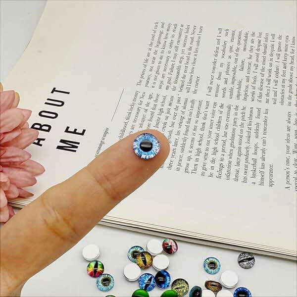 Julie Wang 8MM 100PCS Dragon Glass Cabochon Eyes for Miniature Models, Clay Sculpting, Fantasy Art Props, DIY Craft Findings About 0.31inches - Image 4