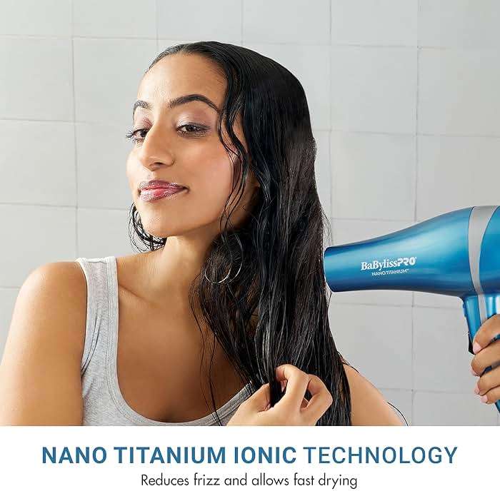 BaBylissPRO Nano Titanium 2000-Watt Blow Dryer with Concentrator Nozzle, Professional Grade Ionic Corded Styling Tool for Hair - Image 2