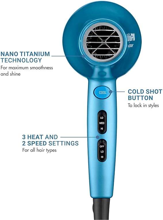 BaBylissPRO Nano Titanium 2000-Watt Blow Dryer with Concentrator Nozzle, Professional Grade Ionic Corded Styling Tool for Hair - Image 3