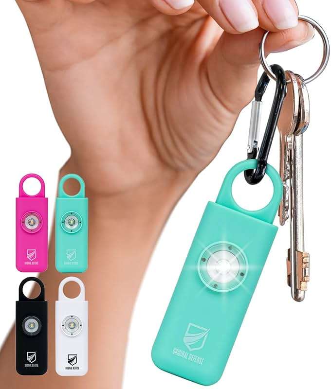 Original Defense® Siren Self-Defense Alarm (Mint) - 130 dB Keychain Alarm with LED Strobe Light for Women, Children, and Elderly - Police Recommended - Image 1