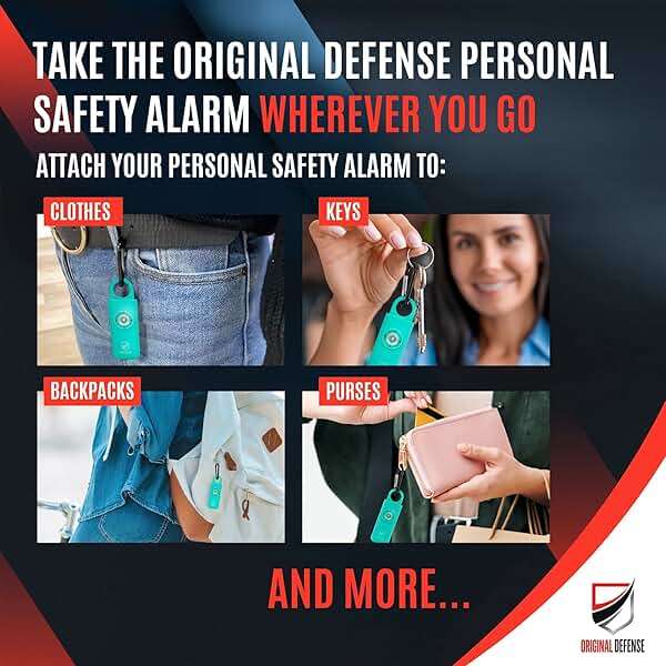 Original Defense® Siren Self-Defense Alarm (Mint) - 130 dB Keychain Alarm with LED Strobe Light for Women, Children, and Elderly - Police Recommended - Image 5