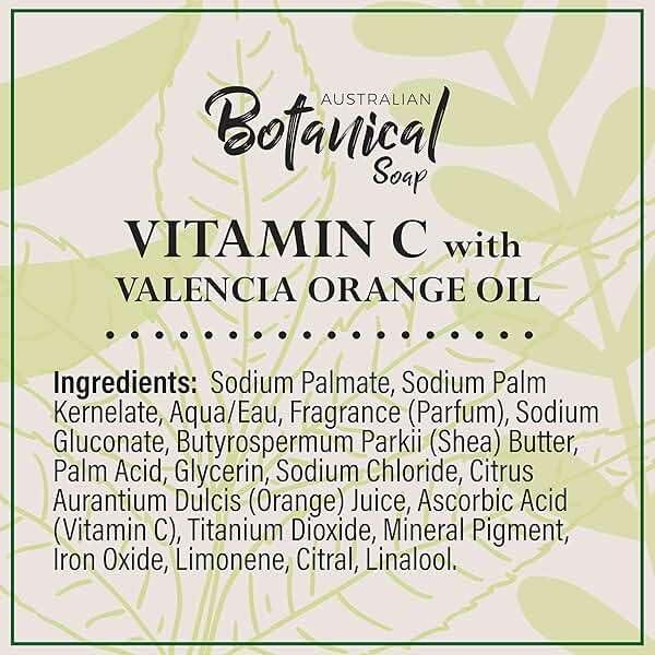 Australian Botanical Soap, 6.6 OZ, Vitamin C and Valencia Orange, Triple Milled Bars made with a Natural Soap Base and Enriched with Organic Shea Butter, Pack of 8 - Image 8