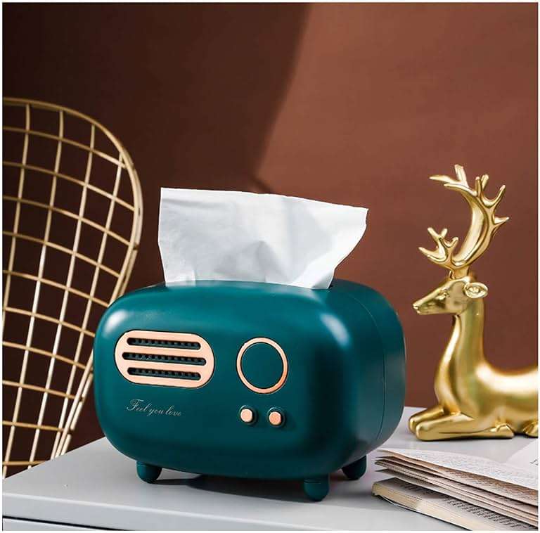 Retro Radio Shape Tissue Cover Box, Practical and Cute for Kitchen,Bathroom Vanity Countertops, Bedroom Dressers,Night Stands, Desks and Tables, Creative Gift (Retro Radio) - Image 1