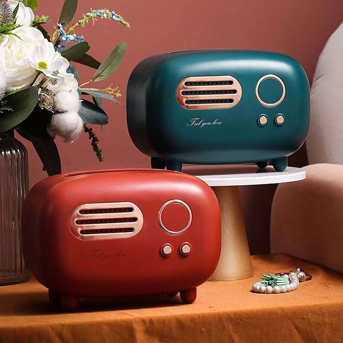 Retro Radio Shape Tissue Cover Box, Practical and Cute for Kitchen,Bathroom Vanity Countertops, Bedroom Dressers,Night Stands, Desks and Tables, Creative Gift (Retro Radio) - Image 8