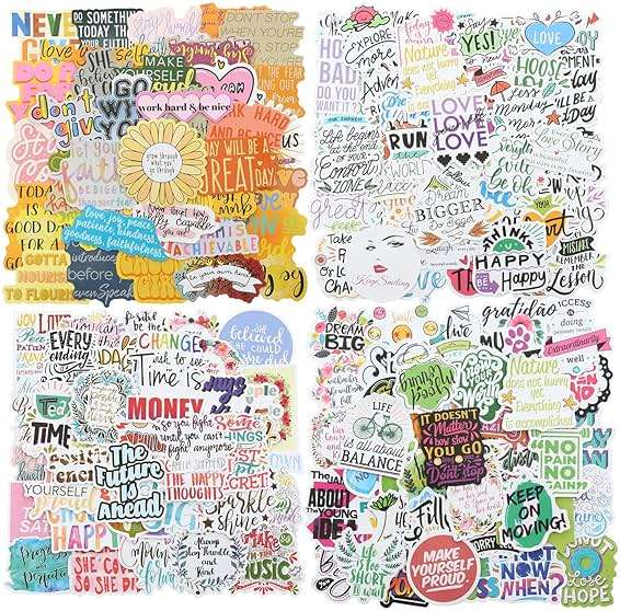 200pcs Motivational Quote Stickers, Inspirational Positive Affirmation Stickers for Women Adults Students Teens, Waterproof Vinyl Decals for Water Bottles Laptop Vision Board Supplies - Image 1