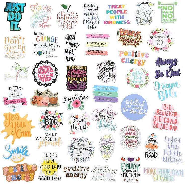 200pcs Motivational Quote Stickers, Inspirational Positive Affirmation Stickers for Women Adults Students Teens, Waterproof Vinyl Decals for Water Bottles Laptop Vision Board Supplies - Image 3