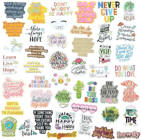 200pcs Motivational Quote Stickers, Inspirational Positive Affirmation Stickers for Women Adults Students Teens, Waterproof Vinyl Decals for Water Bottles Laptop Vision Board Supplies - Image 4