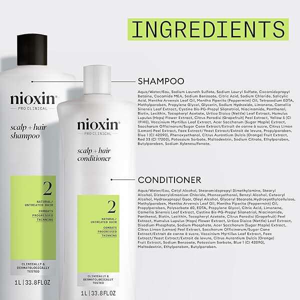 Nioxin Shampoo & Conditioner Liter Duo Sets | Prepacks with Pumps Included | Systems 1-4 | For Natural, Colored, & Damaged Hair with Light to Progressed Thinning | Strengthen & Boost Hair Density - Image 12