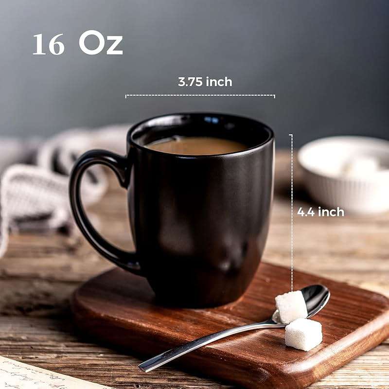 AmorArc 16oz Coffee Mugs Set of 6, Large Ceramic Coffee Mugs for Man, Woman, Dad, Mom, Modern Coffee Mugs Set with handle for Tea/Latte/Cappuccino/Milk/Cocoa. Dishwasher&Microwave Safe, Multi - Image 3