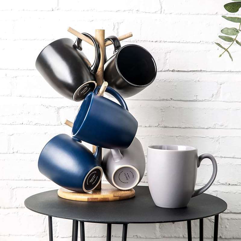 AmorArc 16oz Coffee Mugs Set of 6, Large Ceramic Coffee Mugs for Man, Woman, Dad, Mom, Modern Coffee Mugs Set with handle for Tea/Latte/Cappuccino/Milk/Cocoa. Dishwasher&Microwave Safe, Multi - Image 7