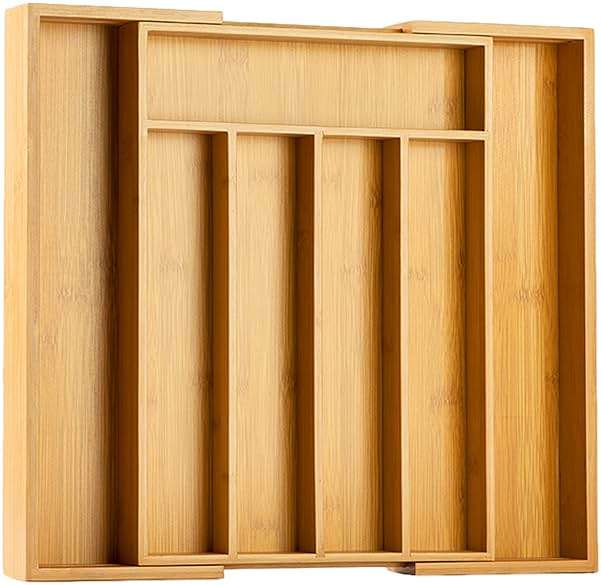 Bellsal Silverware Organizer Kitchen Drawer Organizer Expandable Bamboo Utensil Holder Cutlery Tray for Kitchen Utensil and Flatware Bedroom Office - Image 8