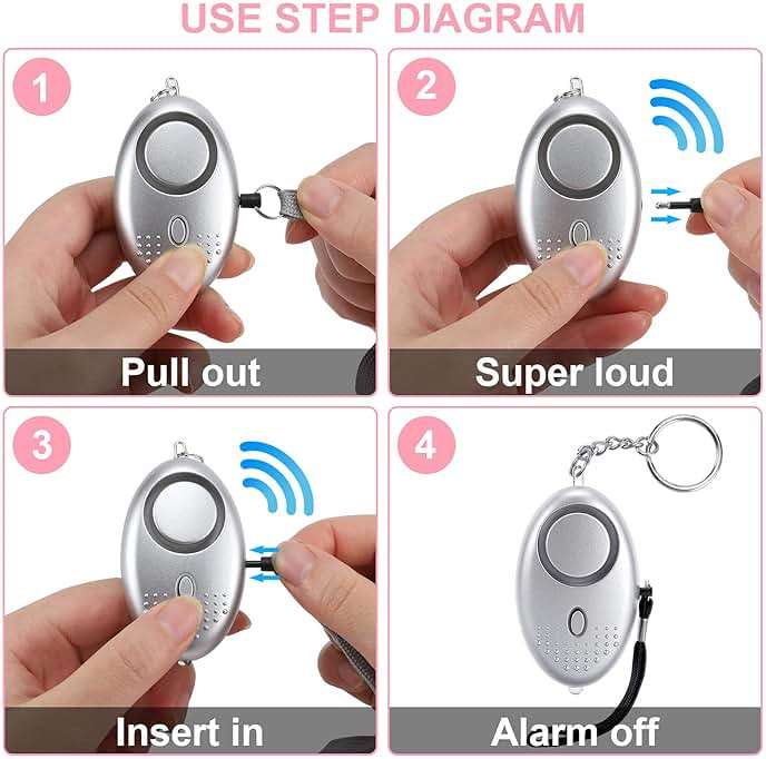 Safe Sound Personal Alarm, 12 Packs 140DB Personal Security Alarm Keychain with LED Lights, Emergency Safety Alarm for Women, Men, Children, Elderly - Image 6