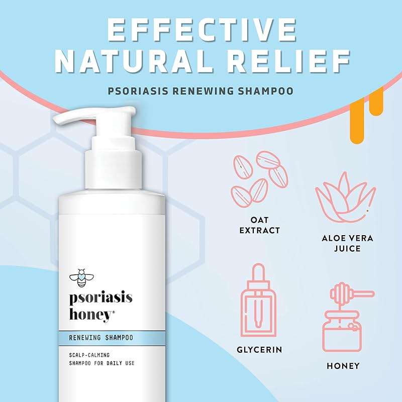 PSORIASIS HONEY Renewing Shampoo - Itchy & Dry Scalp Treatment - Psoriasis Shampoo With Argan Oil for Women & Men - Scalp Psoriasis Relief - Daily Hair Shampoo for Kids (8oz) - Image 2